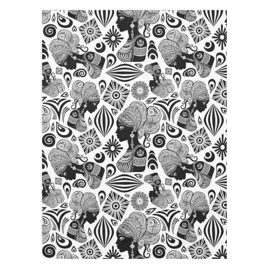 African Girl Portrait Tribal Tattoo Tafelkleed (Voorkant)