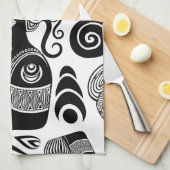 African Girl Portrait Tribal Tattoo Theedoek (Quarter Fold)