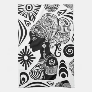 African Girl Portrait Tribal Tattoo Theedoek