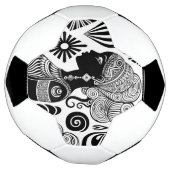 African Girl Portrait Tribal Tattoo Voetbal (Gedraaid)