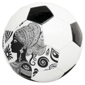African Girl Portrait Tribal Tattoo Voetbal (Drie kwart)
