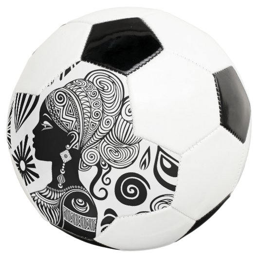 African Girl Portrait Tribal Tattoo Voetbal (Drie kwart)