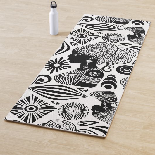 African Girl Portrait Tribal Tattoo Yogamat (In situ)