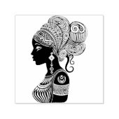 African Girl Portrait Tribal Tattoo Zelfinktende Stempel (Design)
