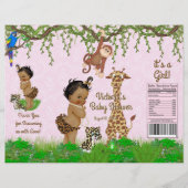 African Girl Safari Baby shower Chip Bag Wrapper Flyer (Voorkant)