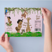 African Girl Safari Baby shower Chip Bag Wrapper Flyer (Hand)