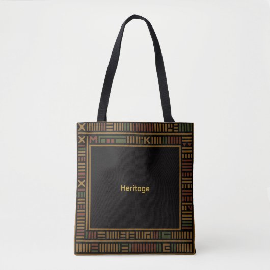 African Gold Kente Pattern Canvas tas (Voorkant)