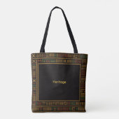 African Gold Kente Pattern Canvas tas (Achterkant)