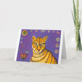 African Golden Cat Wenskaart Feestdagen Kaart
