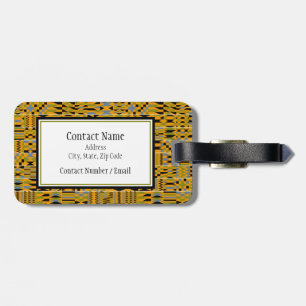 African Golden Kente Bagagelabel