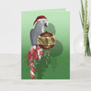 African Grey Christmas Feestdagen Kaart