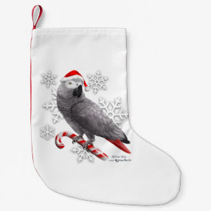 African Grey Christmas Stocking Kleine Kerstsok