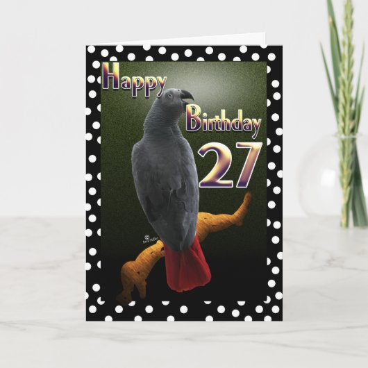 African Grey Congo papegaai stippen 27e B-dag Kaart (Voorkant)
