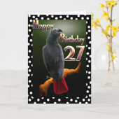 African Grey Congo papegaai stippen 27e B-dag Kaart (Gele Bloem)