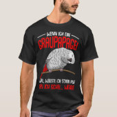 African Grey Gezegden Parrot Heart Bird T-shirt (Voorkant)