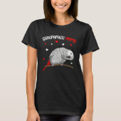 African Grey Mum Love Parrot Heart Bird T-shirt (Voorkant)
