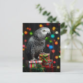 African Grey on Gifts — Festive Greeting Card Briefkaart (Staand voorkant)