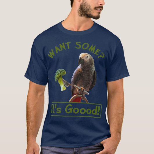 African Grey Parrot Broccoli for Men Women Kids T-shirt (Voorkant)