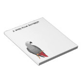 African grey parrot cartoon illustration notitieblok (Schuin)