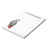 African grey parrot cartoon illustration notitieblok (Linkerzijde)