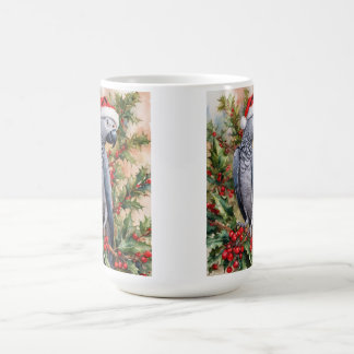 African Grey Parrot Christmas Mug Koffiemok