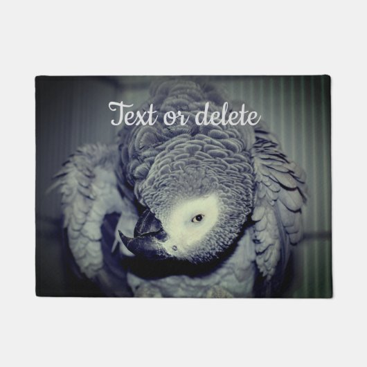 African Grey Parrot Cute Bird 2 Personalized  Deurmat (Voorkant)