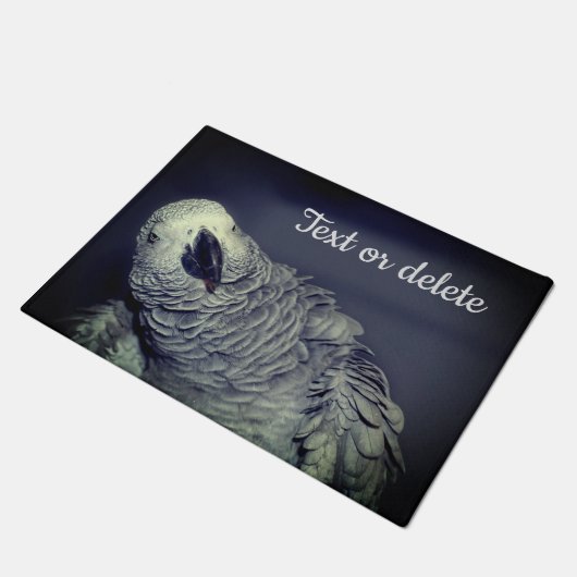 African Grey Parrot Cute Bird Personalized  Deurmat (Schuin)