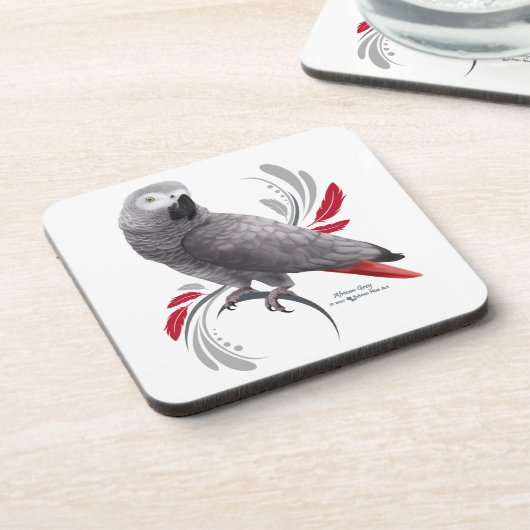 African Grey Parrot Drankjes Onderzetter (Linkerzijde)