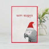 African Grey Parrot Flat Holiday Kaart (Staand voorkant)