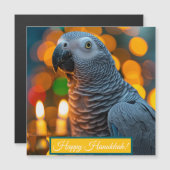 African Grey Parrot Hanukkah Card  (Voorkant / Achterkant)