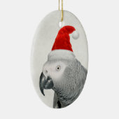 African Grey Parrot in een Santa Hat Ornament (Rechts)