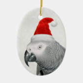 African Grey Parrot in een Santa Hat Ornament (Voorkant)