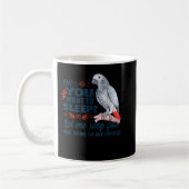 African grey parrot koffiemok (Links)