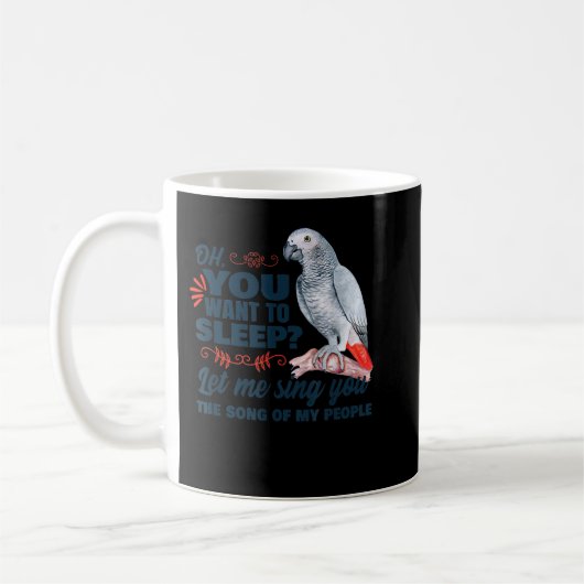 African grey parrot koffiemok (Links)