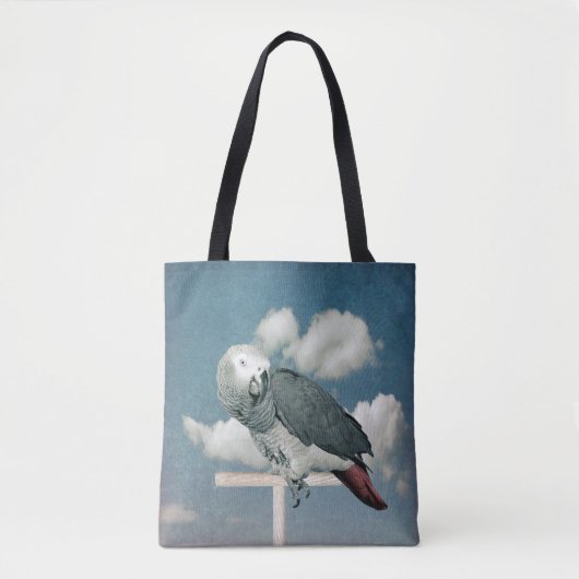 African Grey Parrot op een canvas tas (Voorkant)