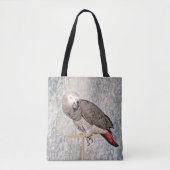 African Grey Parrot op een canvas tas (Voorkant)