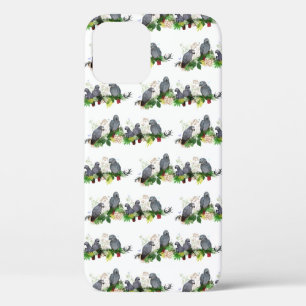 African Grey Parrot Party iPhone 12 Hoesje