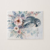 African Grey Parrot Pastel Floral  Legpuzzel (Horizontaal)