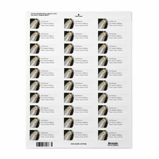 African Grey Parrot Return Label (Full Sheet)
