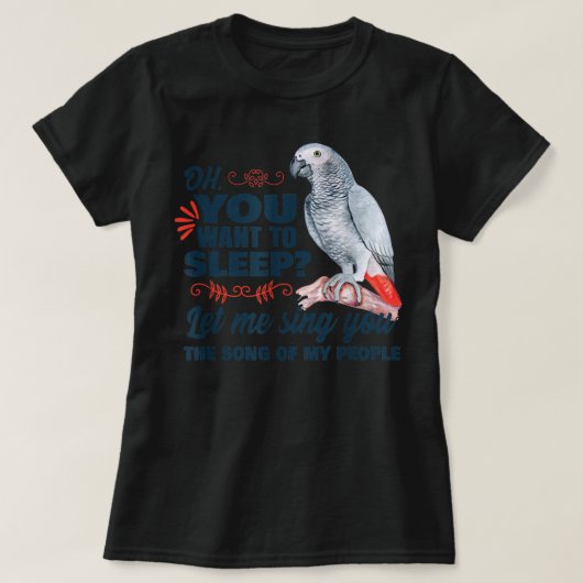 African grey parrot t-shirt (Design voorkant)