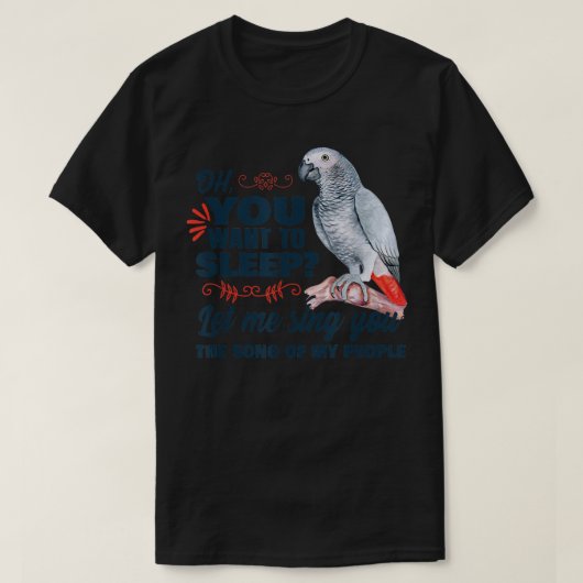 African grey parrot t-shirt (Design voorkant)