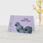 African Grey Parrot Vaderdag Kaart (Gele Bloem)