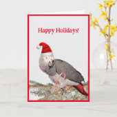 African Grey Parrot Vakantie Groet Kaart (Gele Bloem)