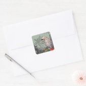 African grey parrot vierkante sticker (Envelop)