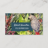 African Grey Parrot waterverf schilderij Visitekaartje (Voorkant)