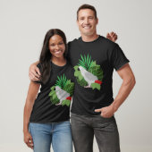 African Grey Parrot with leaves T-shirt (Unisex)