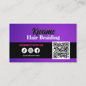 African Hair Braiding QR code Maak contact met ons Visitekaartje (Voorkant)