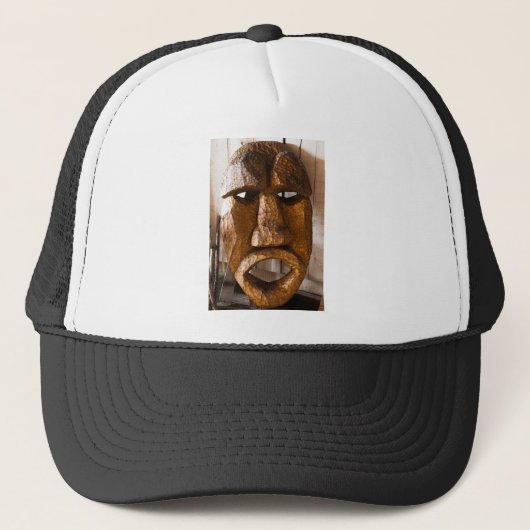African Hand Carved Masker Trucker Pet (Voorkant)