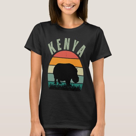 African Hippos in Kenya, Hippopotamus Safari T-shirt (Voorkant)