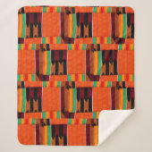 African Kenta Cloth Print Sherpa Blanket Sherpa Deken (Voorkant)